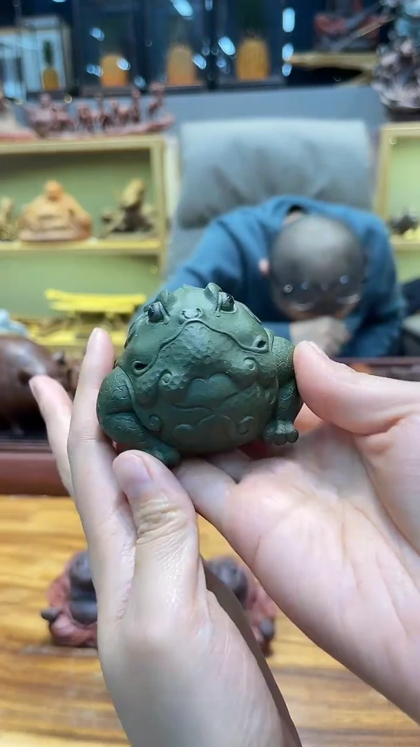 【闪购商品】紫砂茶宠绿泥 富贵蛙