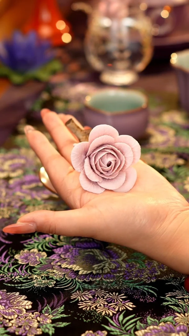 粉紫色山茶花香插····