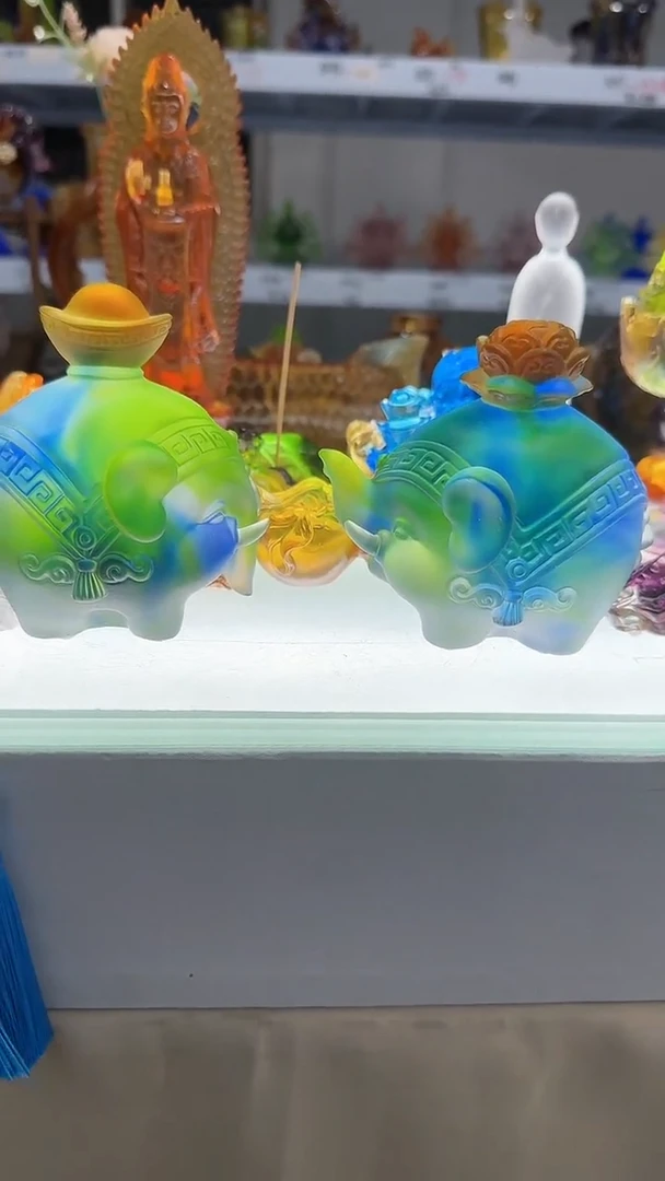 手工艺品琉璃古法琉璃  完品 一对象2只