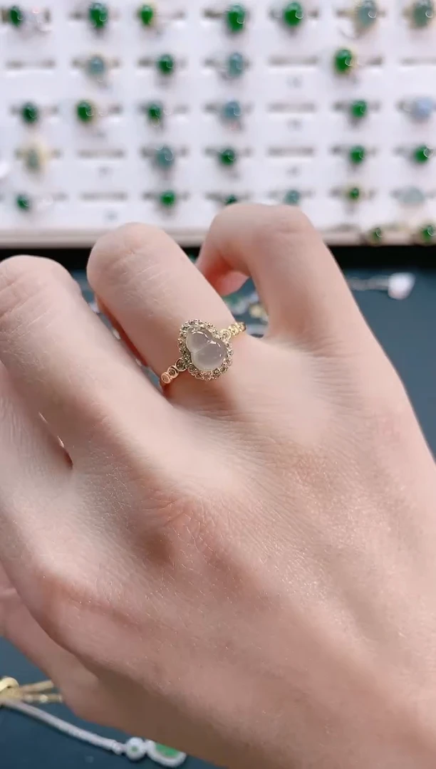 【闪购商品】翡翠戒指银S925镶嵌天然翡翠