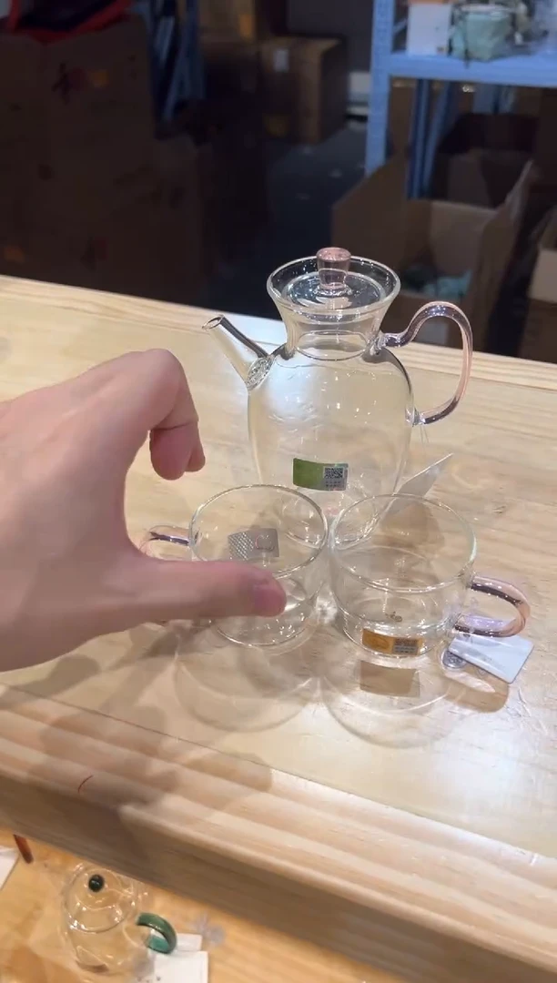 禾器-悦心壶-浅粉色+清禾杯浅粉2只