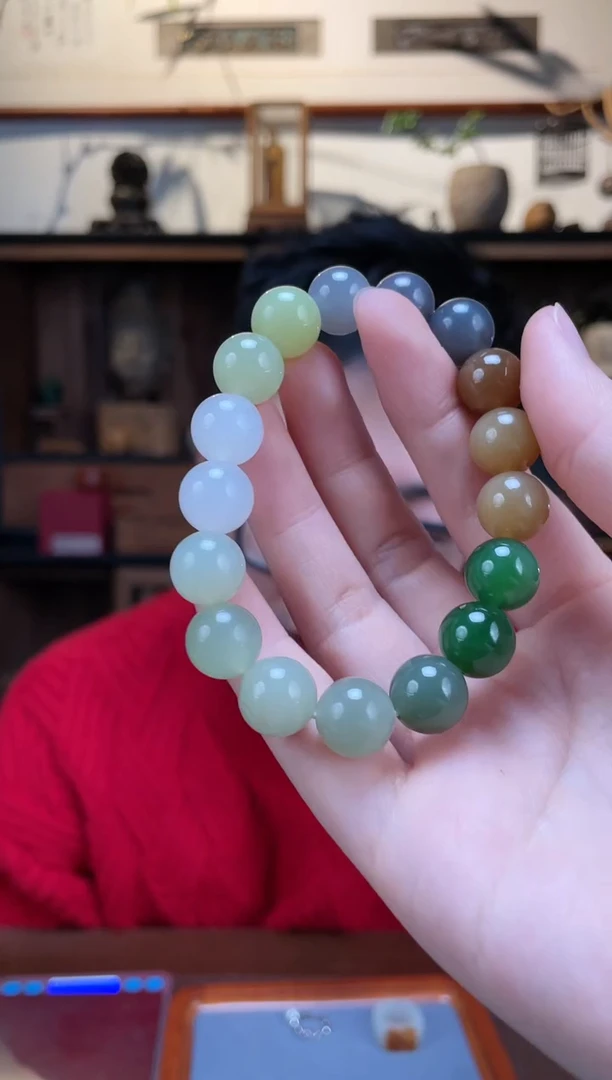 【闪购商品】和田玉手串未镶嵌和田玉多宝手串SC多样性发一