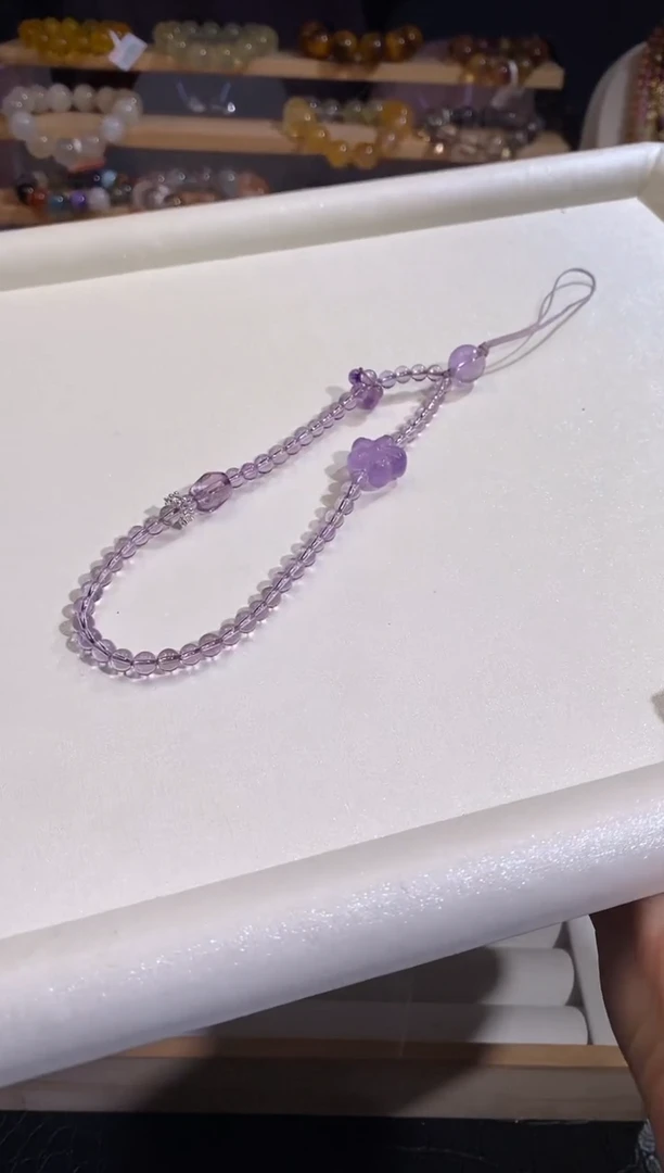【闪购商品】水晶手链未镶嵌紫手机链
