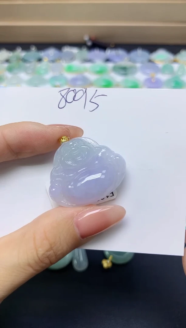 翡翠18K金镶嵌颈饰天然自然緬甸A貨翡翠