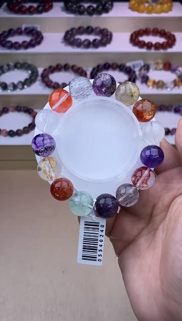 水晶手链未镶嵌多宝水晶单圈14m+