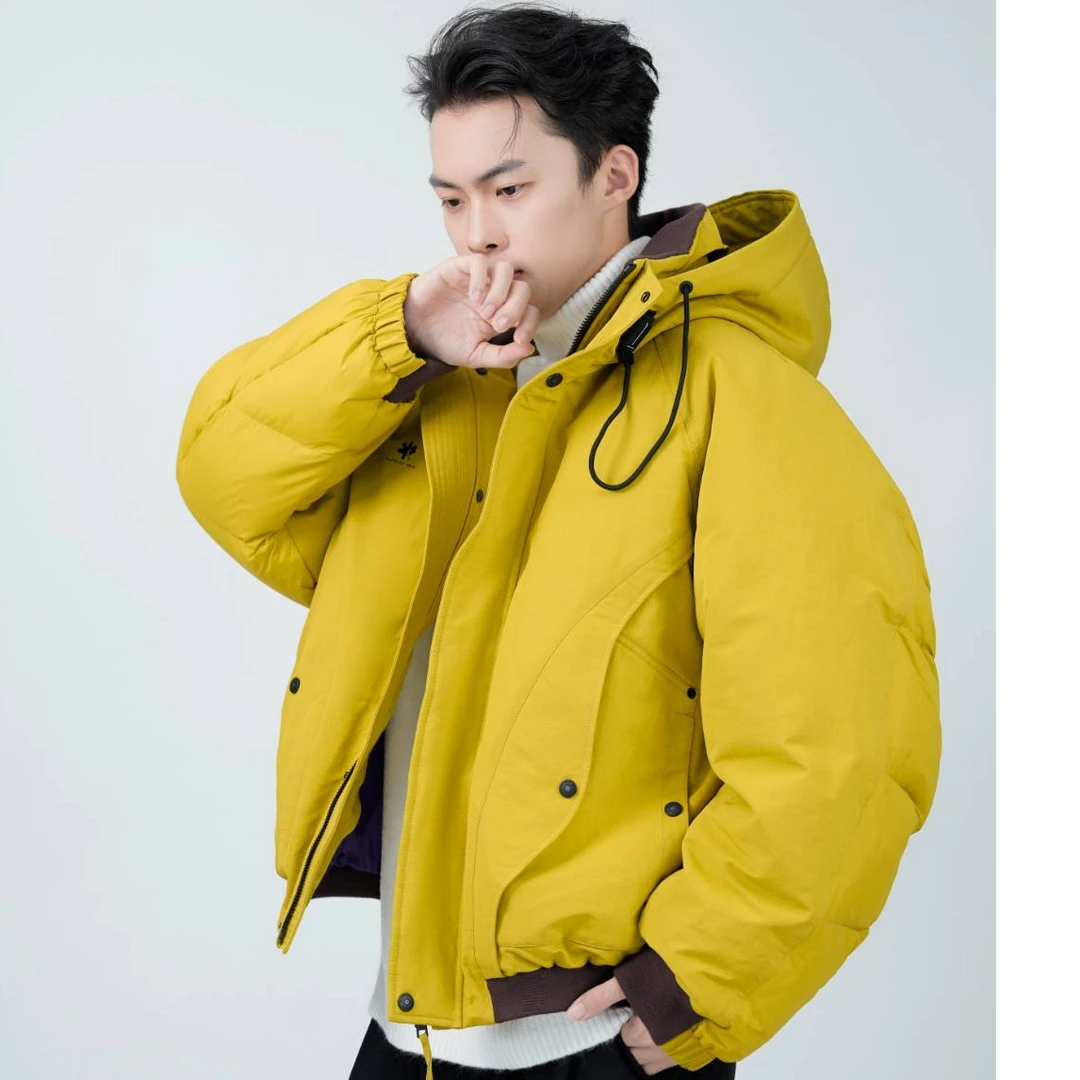 白鸭绒羽绒服男款冬季新款美式工装休闲加厚保暖连帽羽绒服外套