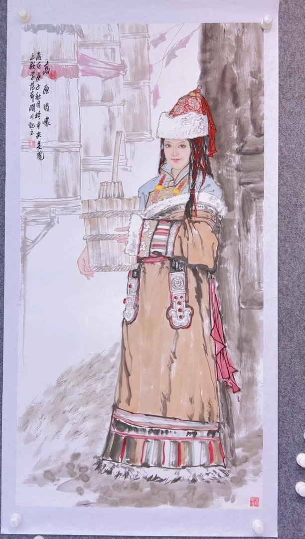 【闪购商品】绘画贺润川-8平尺-国画作品 红