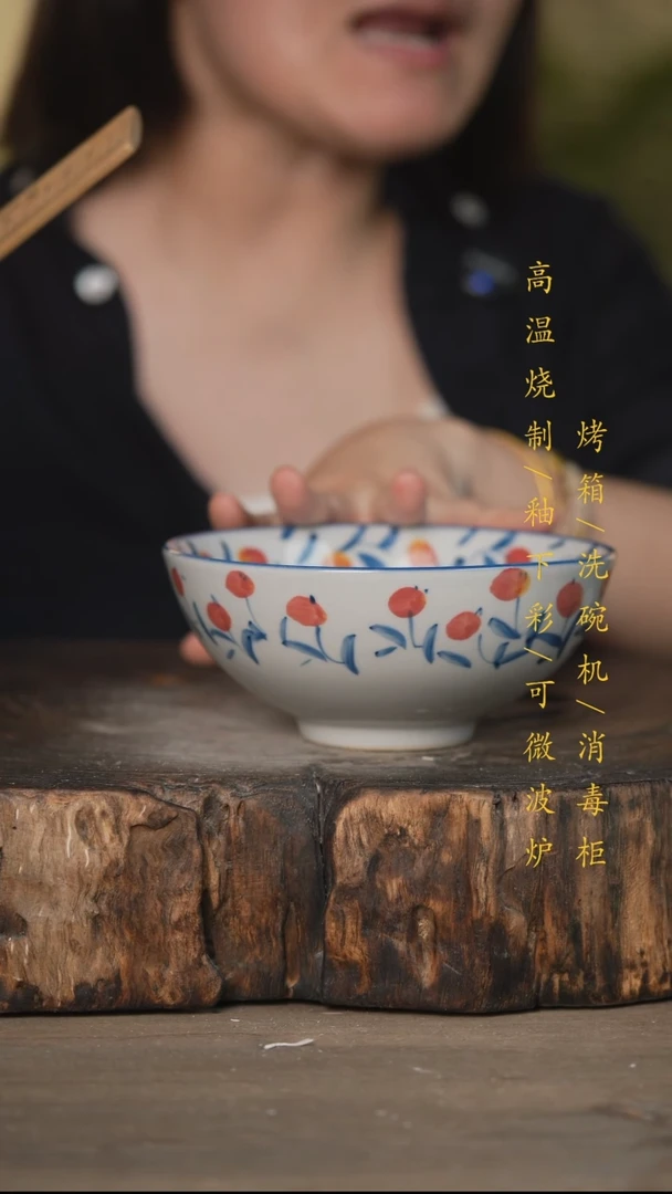 碗景德镇高温釉下彩可微波烤箱洗碗机