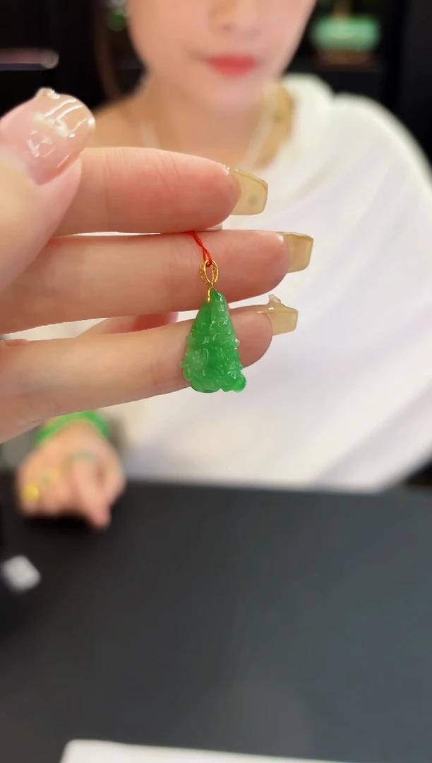 翡翠18K金镶嵌颈饰 缅料A货/支持复检/一件