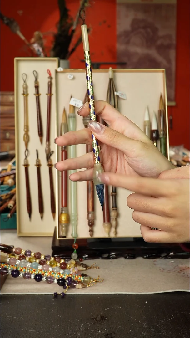 178号闪孤品高货毛笔链接 清水试笔 蘸墨不退