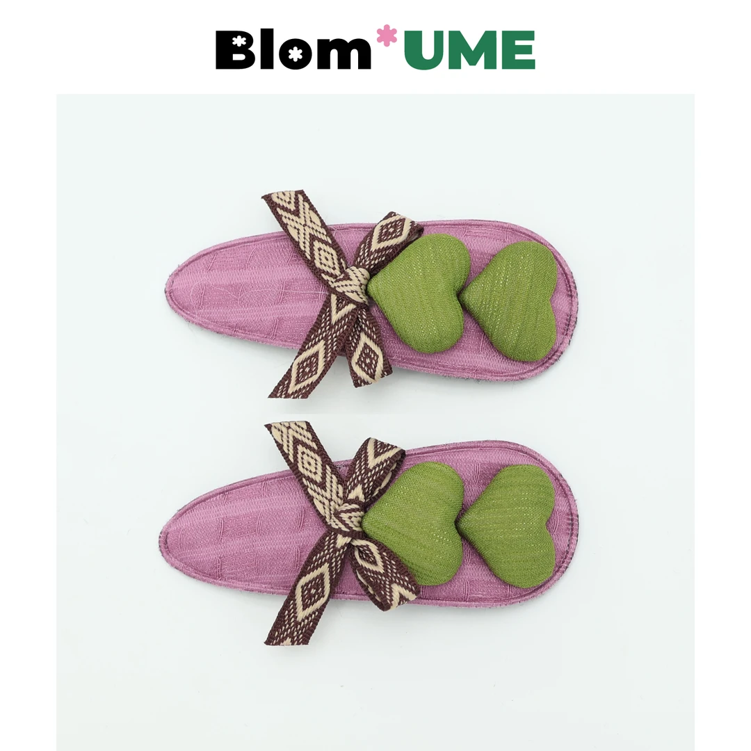 BlomUME25新款韩系甜美爱心发夹紫粉色发夹掰掰夹侧边碎发夹边夹