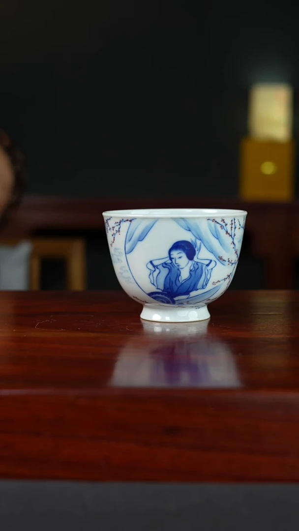 祖传窑真柴窑传承400年点红开窗大杯