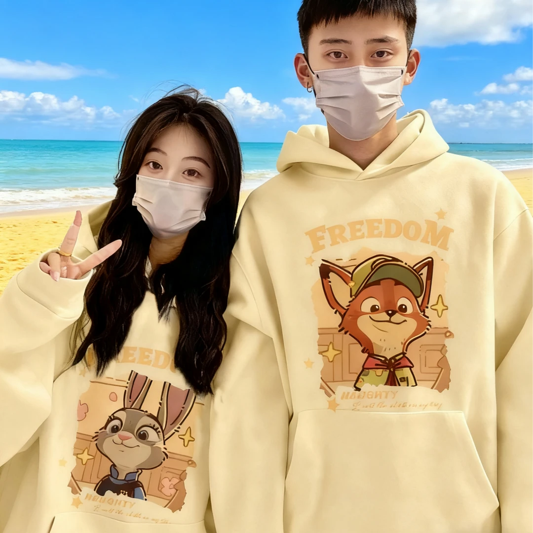 【两件】纯棉情侣装卫衣秋冬款2025新款一男一女卡通风休闲小众外套