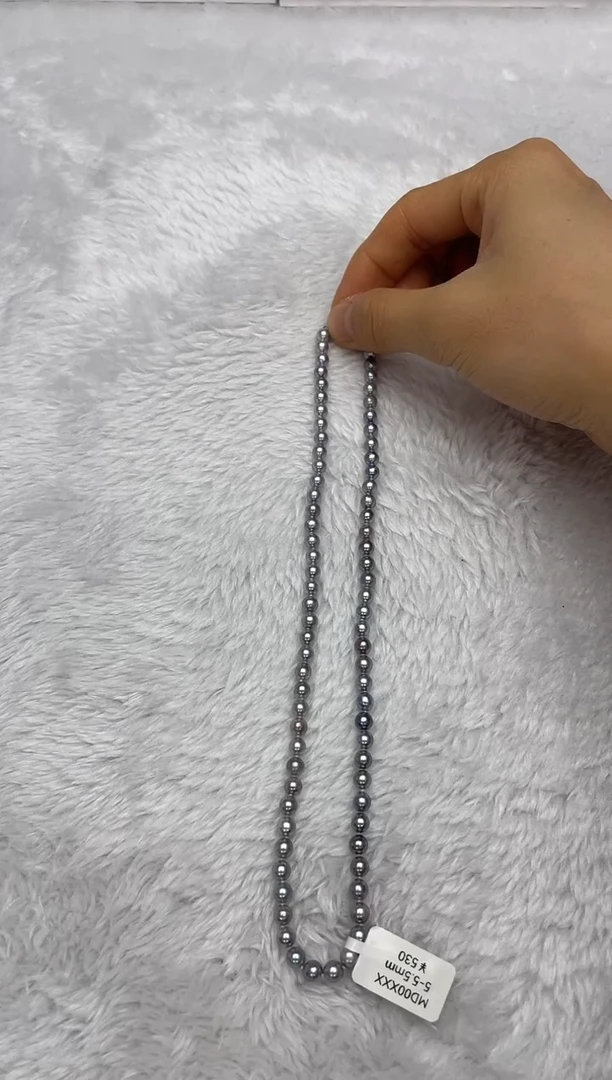 项链银S925镶嵌海水珍珠AK真多麻5-5.5mm