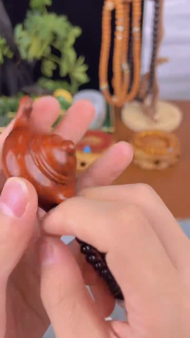 小叶紫檀茶壶手把件商品链接@@YS891