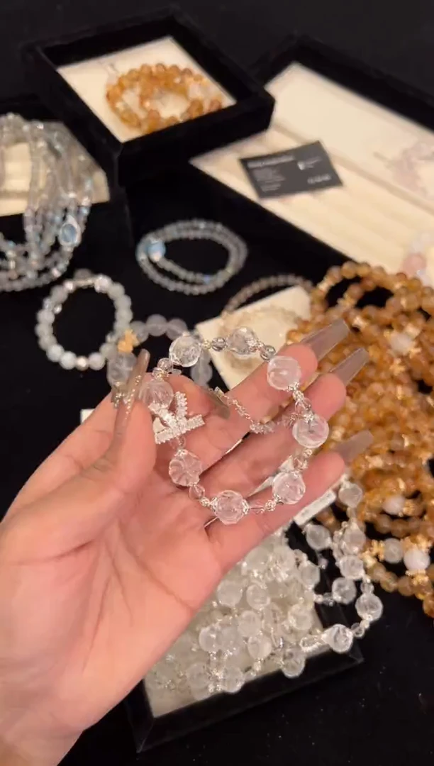 【闪购商品】水晶手链合金白水晶凤球手链x1396
