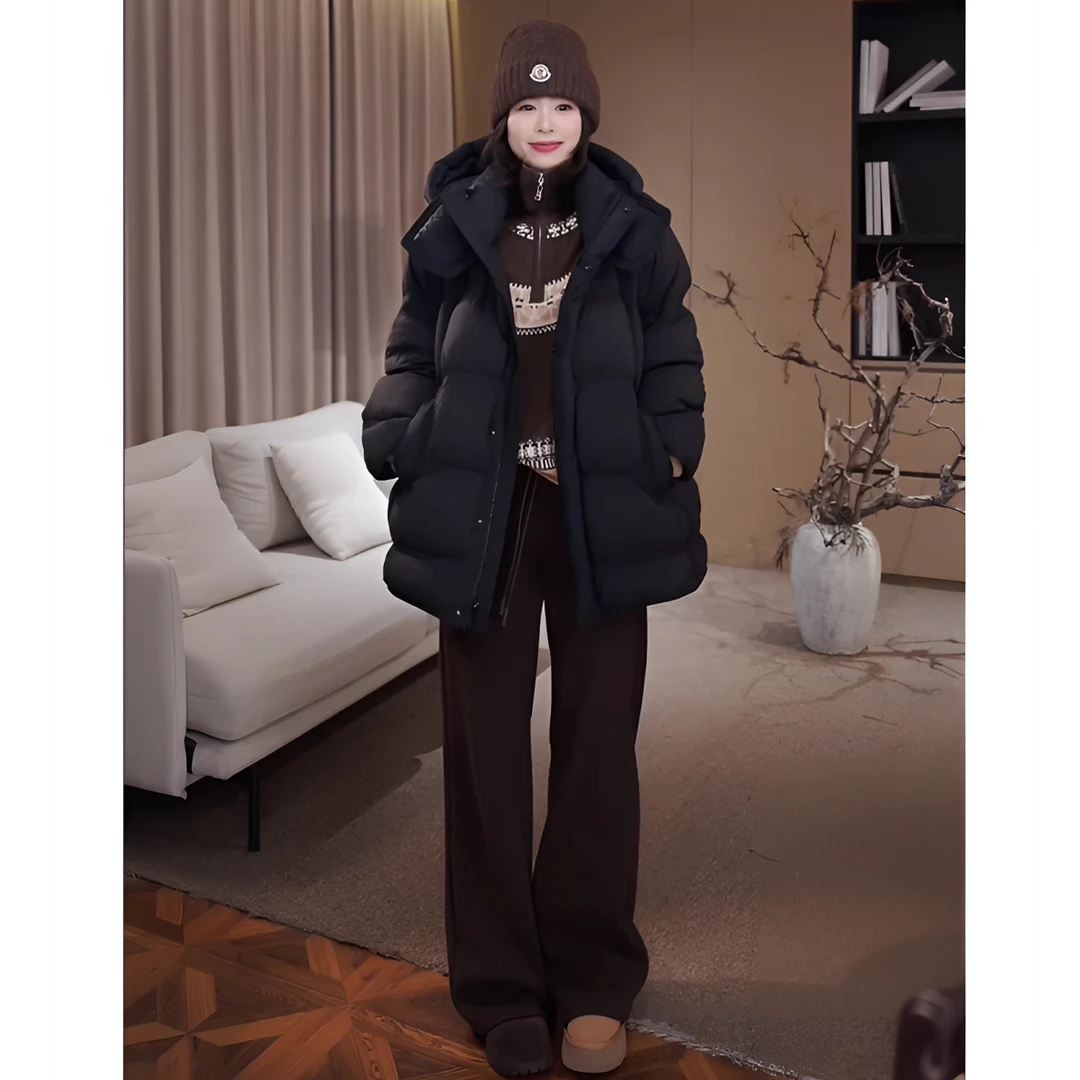 广州琴姐【暖调松弛】加绒加厚保暖舒适休闲裤微喇叭裤子女冬季8556