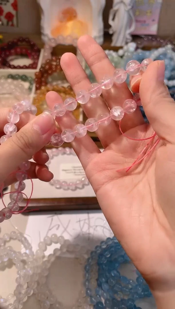 【闪购商品】烟晶手链银S925镶嵌粉阿塞8加