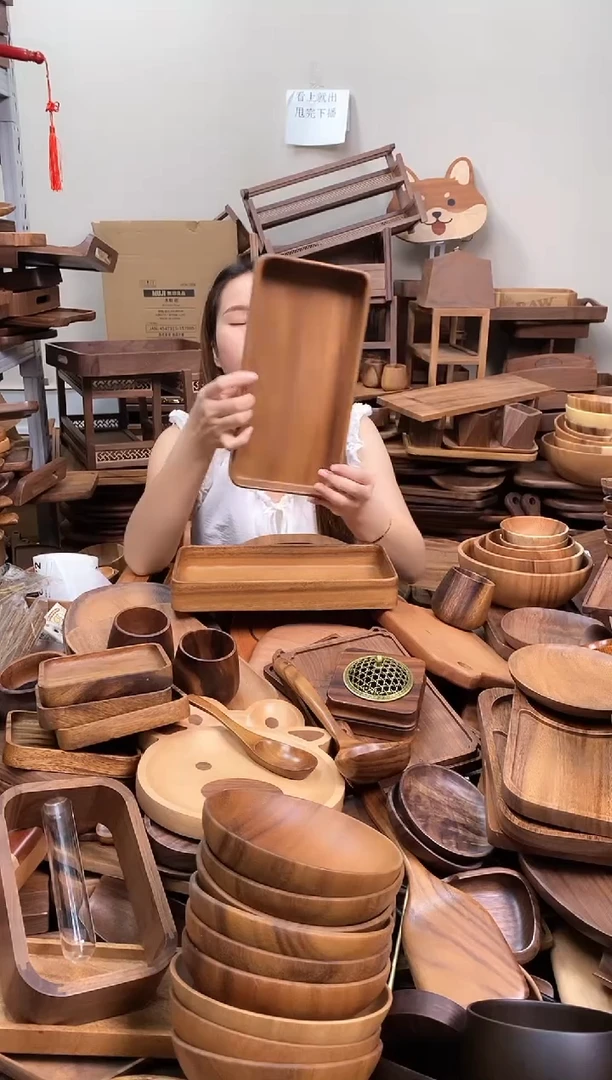 木  南美胡桃木长方砵30*15*4.5cm