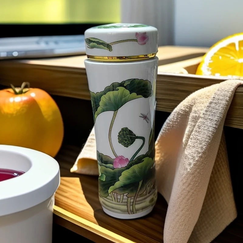 【张氏御瓷】荷塘月色保温杯+礼盒