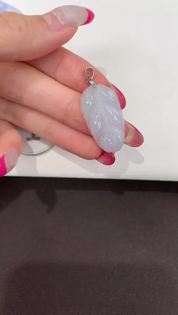 颈饰银S925镶嵌翡翠缅甸A货翡翠