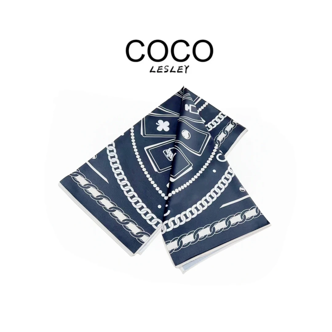 【COCO LESLEY】小香风轻奢法式香水瓶图案围巾时尚X24