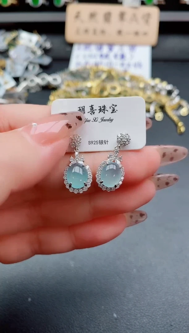 银S925镶嵌戒指翡翠1