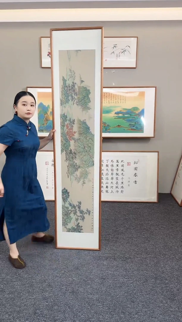 国画宫廷画210*45手绘作品