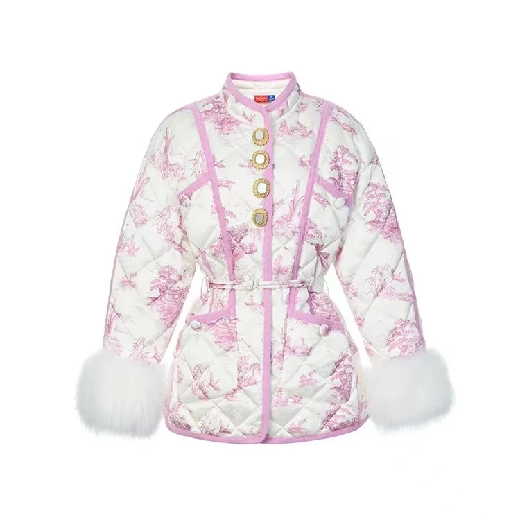 拉飞姆2024冬 中式约依印花羽绒服LF24D31DC151