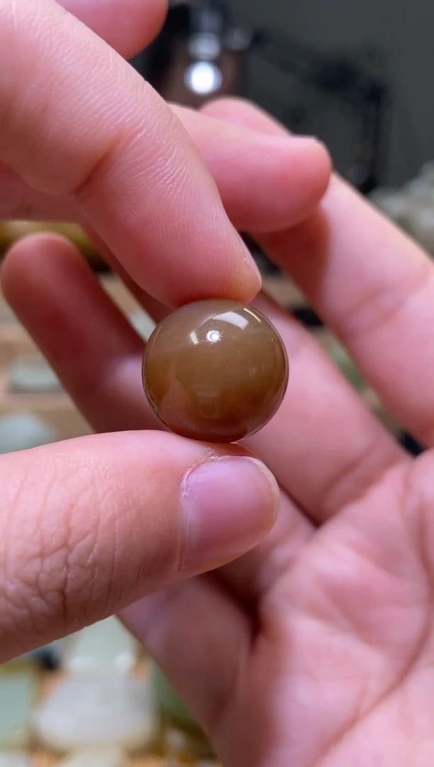 未镶嵌和田玉挂件新疆和田玉且末料糖玉圆珠 卡16