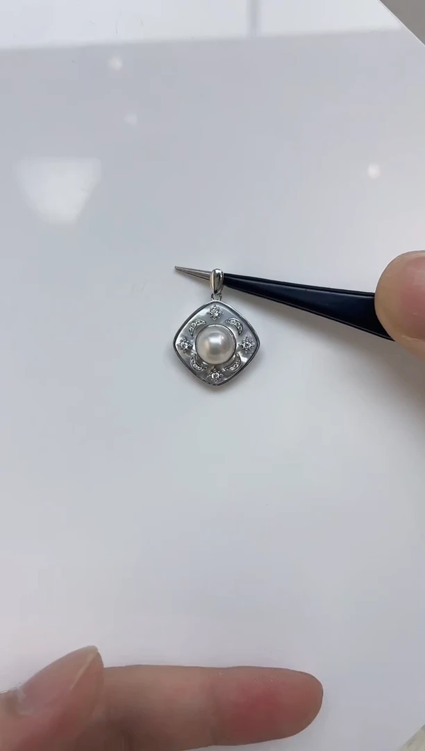 海水珍珠银S925镶嵌颈饰