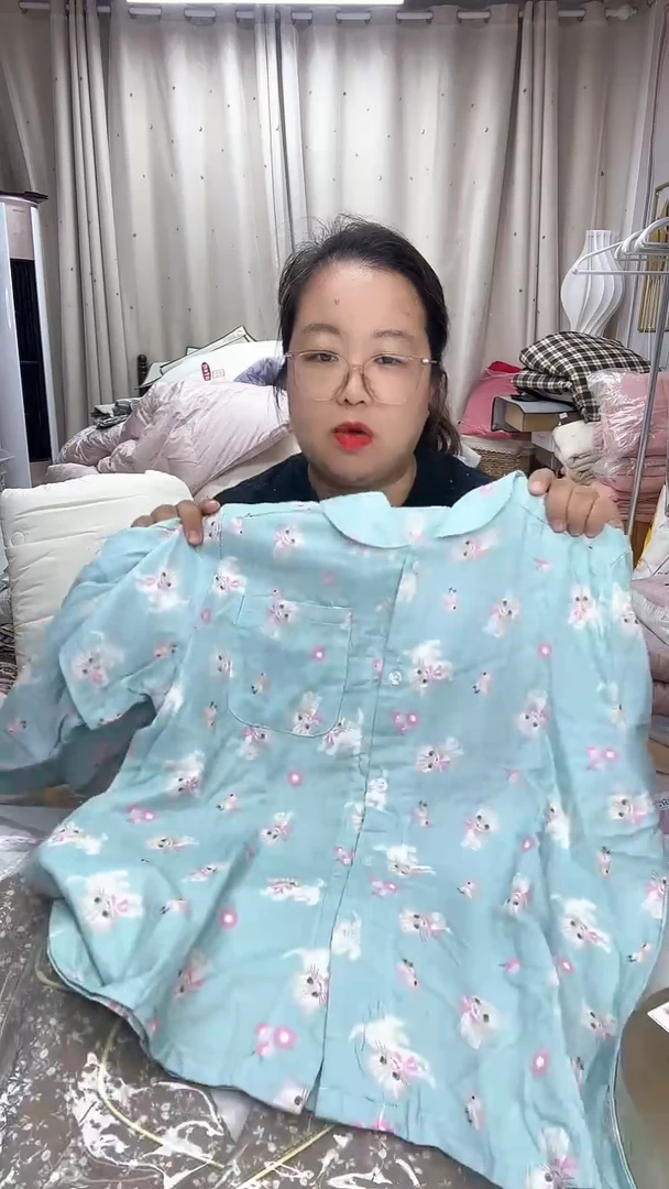 棉643瑕疵 双层纱睡 短袖短裤