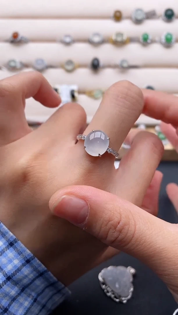 银S925镶嵌戒指翡翠3333333+5