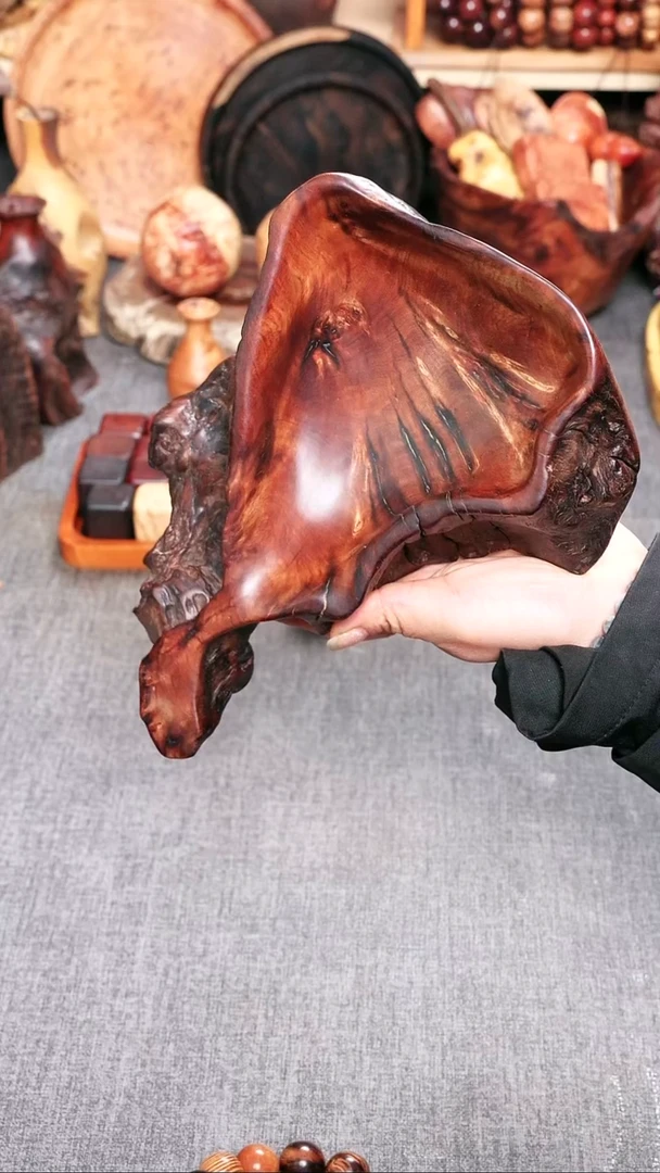 非洲檀香无事牌贵黄黑油瘤疤盘子