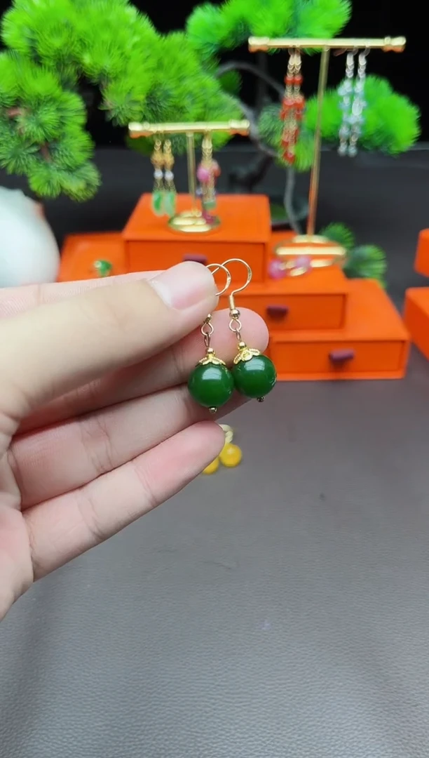 玛瑙/玉髓耳饰银S925镶嵌438