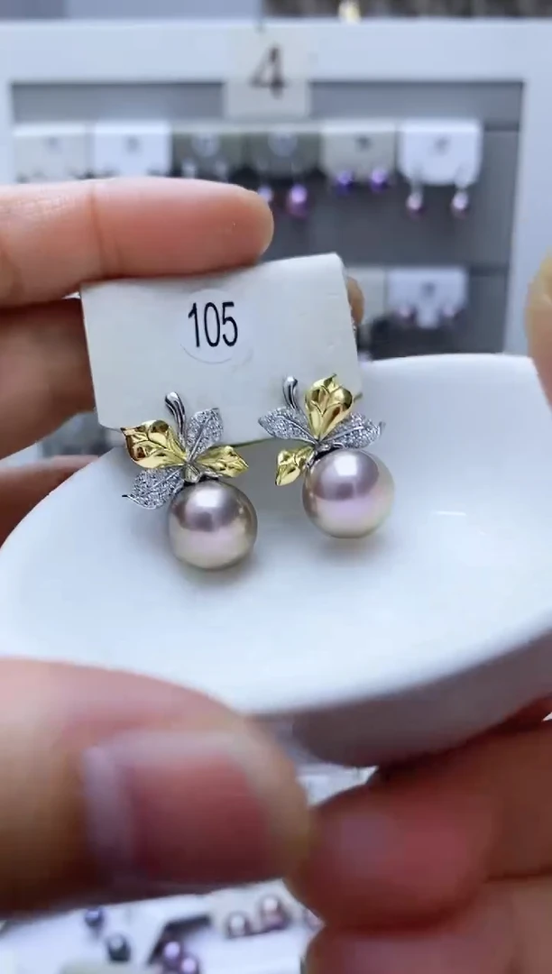 【闪购商品】淡水珍珠耳饰银S925镶嵌105