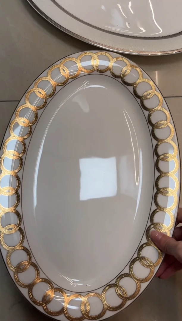 【闪购商品】瓷片14英寸鱼盘福利款 微瑕