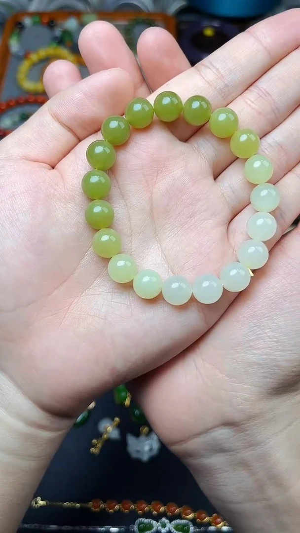 未镶嵌手串和田玉渐变手串  06