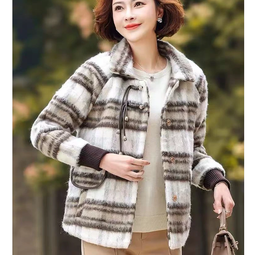 8248-春秋款小香风妈妈装时尚简约显气质中老年短款外套女【新】