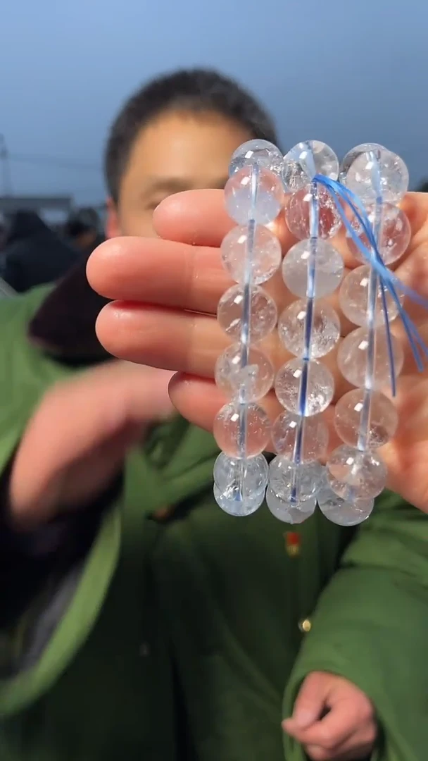 【闪购商品】水晶手链未镶嵌天然白阿赛手串多样性发一14mm