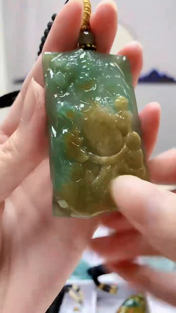 定制翡翠未镶嵌4898zm-毛货挂件82财神