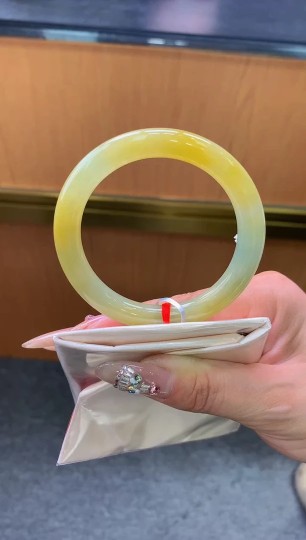 未镶嵌手镯翡翠-F80-圆条53.8