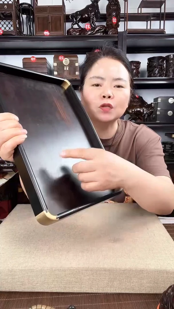 木瑕疵茶托盘老李红木工艺品