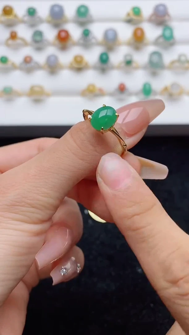 翡翠戒指银S925镶嵌.......