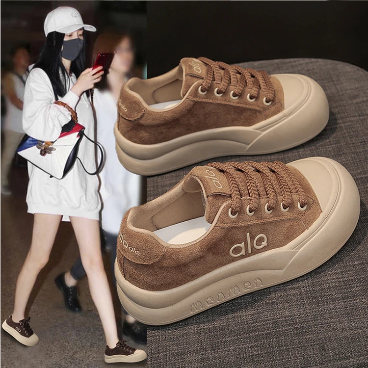 爆款巨好看的厚底板鞋女2025秋季新款百搭休闲松糕小白鞋勃肯秋鞋