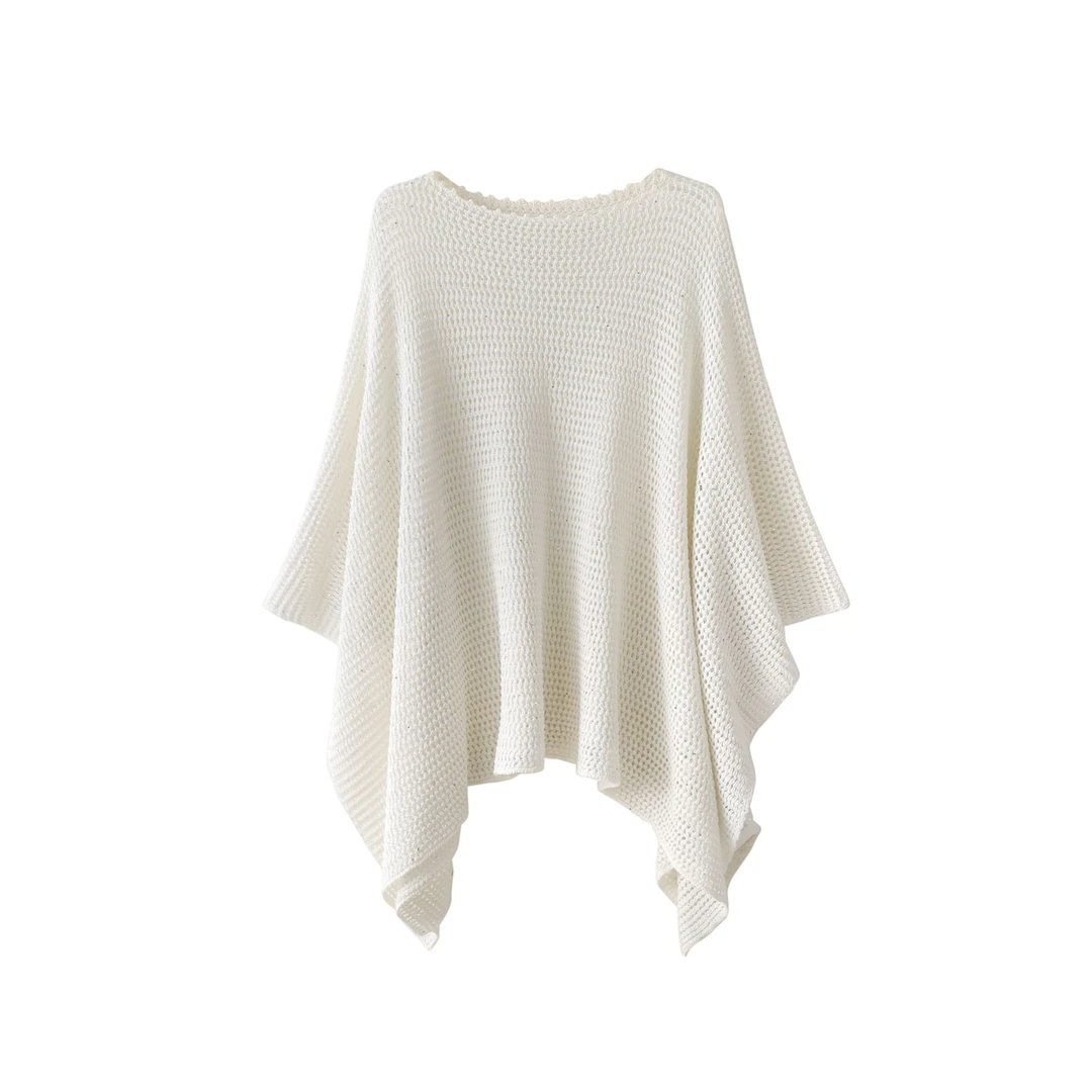 origin 法式慵懒手工勾边时尚亮片镂空披肩斗篷设计师重工款