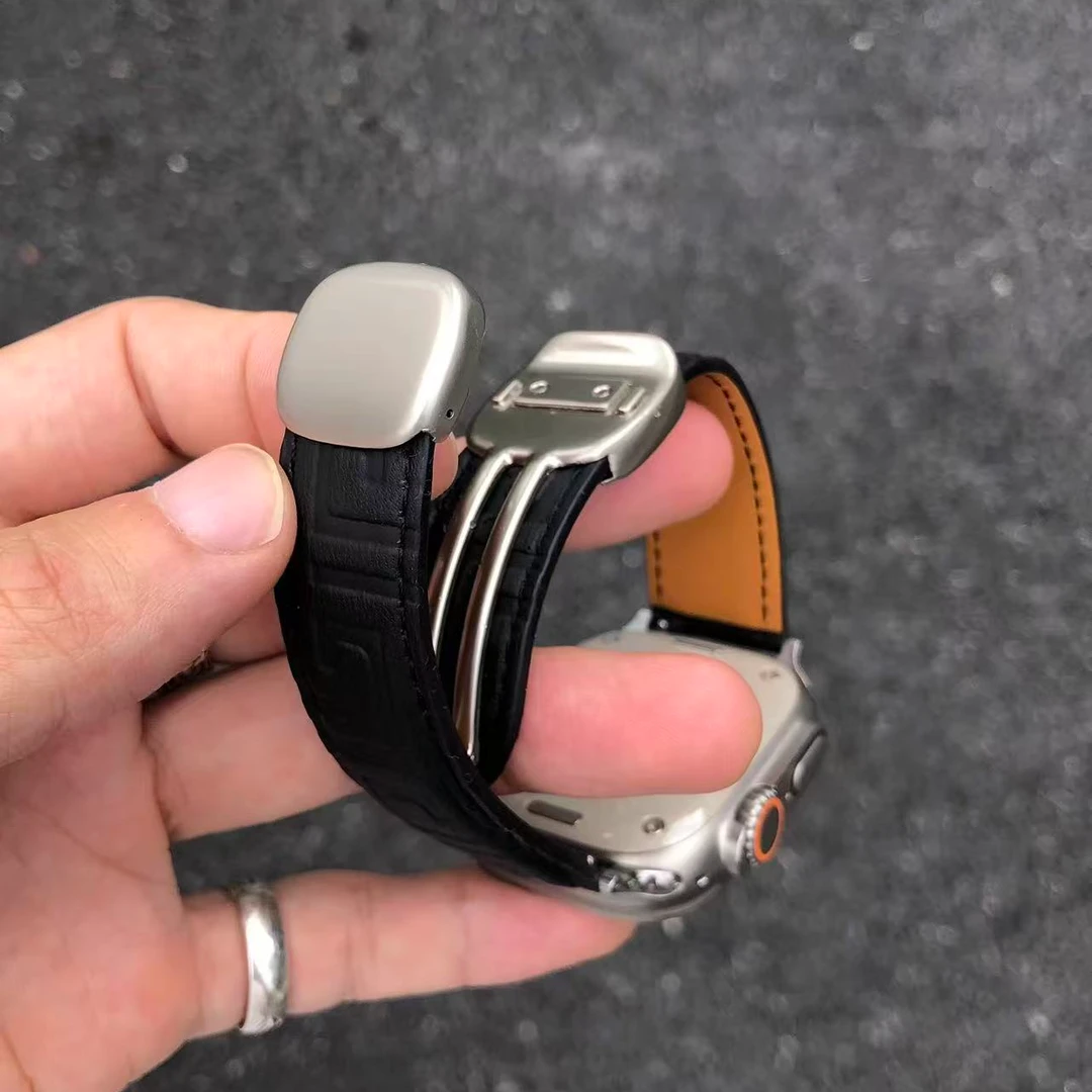 卡客风暴 圆滑磁吸扣适用苹果iwatch表带s11 10古典Ultra3真皮987