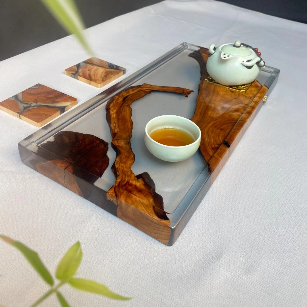 琉璃透  手工制作高端树脂茶盘 客厅茶室待客 干湿两用 不易变形