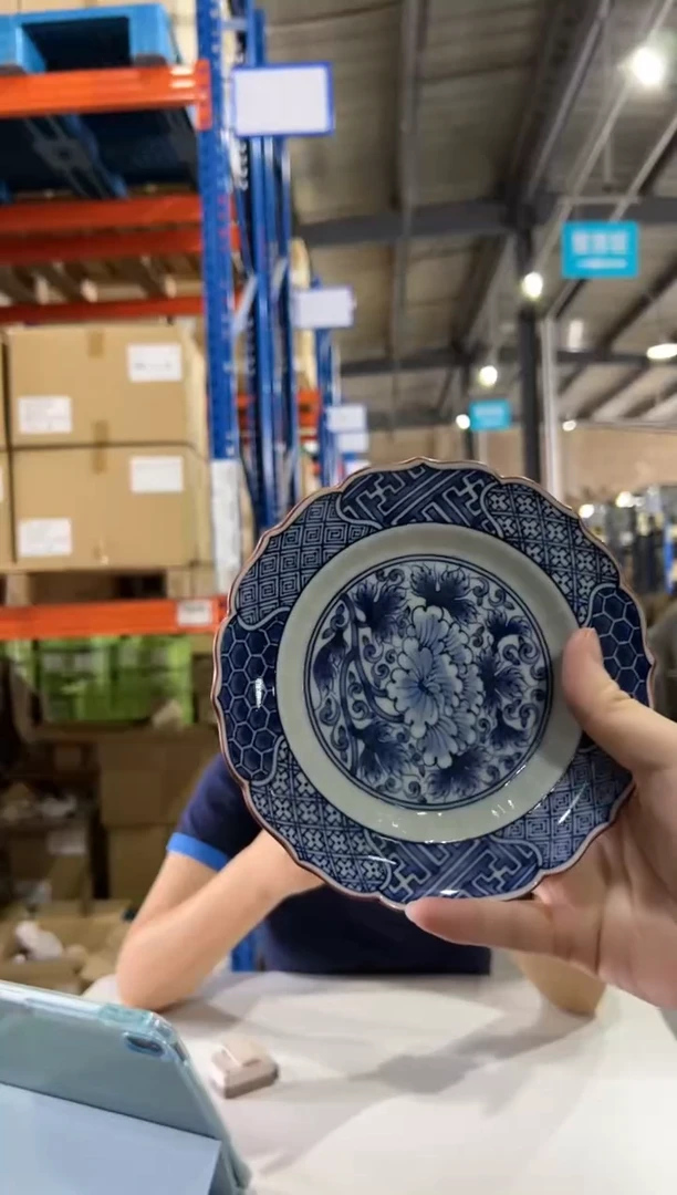 （C）祥瑞牡丹　桔梗象嵌取皿