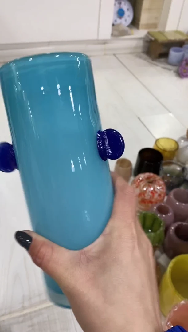 慕忆家手作琉璃花瓶瑕疵